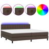 vidaXL Boxspring met matras en LED kunstleer bruin 200x200 cm