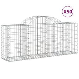 vidaXL Schanskorven 50 st gewelfd 200x50x80/100 cm ijzer