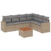 vidaXL 7-delige Loungeset met kussens poly rattan beige
