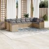 vidaXL 10-delige Loungeset met kussens poly rattan gemengd beige