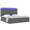 vidaXL Opbergbed met LED met matras Donkergrijs 200 x 200 cm Polyester