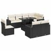 vidaXL 9-delige Loungeset met kussens poly rattan zwart