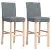 vidaXL Barstoelen 2 st massief rubberhout en stof