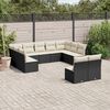 vidaXL 11-delige Loungeset met kussens poly rattan zwart