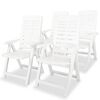 vidaXL Verstelbare klapstoelen, 4 stuks, wit plastic