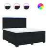 vidaXL Boxspring met matras fluweel zwart 180x200 cm