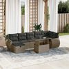 vidaXL 8-delige Loungeset met kussens poly rattan grijs
