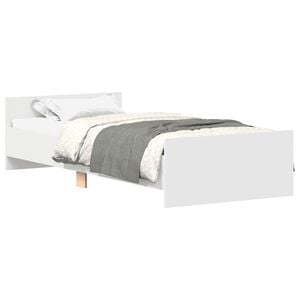 vidaXL Bedframe bewerkt hout wit 90x200 cm