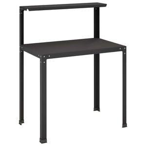 vidaXL Planttafel 100 x 50 x 104 cm Gepoedercoat staal Zwart