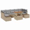 vidaXL Tuinbankenset 8 st Beige poly rattan