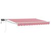 vidaXL Handbediende luifel met LED's Rood en Wit 2,5 x 2 m