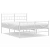vidaXL Bedframe met hoofd- en voeteneinde metaal wit 135x190 cm