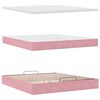 vidaXL Ottoman bed met matrassen en LED's 200x200cm fluweel roze