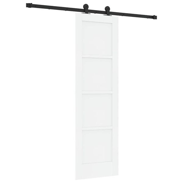 vidaXL Schuifdeur Wit en zwart 61 x 198,5 cm Massief grenenhout