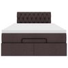 vidaXL Ottoman bed met matras en LED's 120x200 cm stof donkerbruin