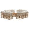 vidaXL Tuinbankenset 13 st Natuurlijk en Cr&egrave;me Wit poly rattan