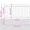 vidaXL Spike Fence Zwart 200 x 130 cm Gepoedercoat staal
