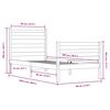 vidaXL Bedframe massief grenenhout wit 90x200 cm
