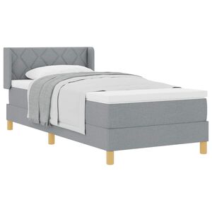 vidaXL Boxspringbed met matras Lichtgrijs 190 x 90 cm Polyester