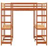 vidaXL Hoogslaper met bureau en ladder grenenhout wasbruin 180x200 cm