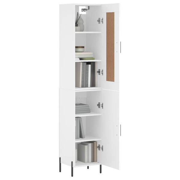 vidaXL Hoge kast 34,5x34x180 cm bewerkt hout wit