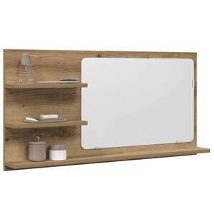vidaXL Badkamerspiegelkast 90x11x45 cm bewerkt hout artisanaal eiken