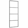vidaXL Schuifdeur met beslagset 76x205 cm ESG glas zwart