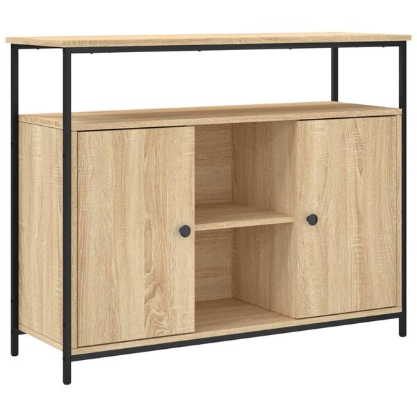 vidaXL Dressoir Sonoma Eiken 100x35x80 cm Bewerkt Hout