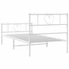 vidaXL Bedframe met hoofd- en voeteneinde metaal wit 90x190 cm