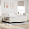 vidaXL Boxspring bed Cr&egrave;me 200 x 200 cm Katoenen stof