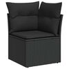 vidaXL 8-delige Loungeset met kussens poly rattan acacia zwart