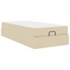 vidaXL Bedframe met matras met matras 2 pcs Cr&egrave;me Stof