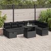 vidaXL Tuin Sofa Set met kussen met opslag 9 pcs Zwart Poly riet