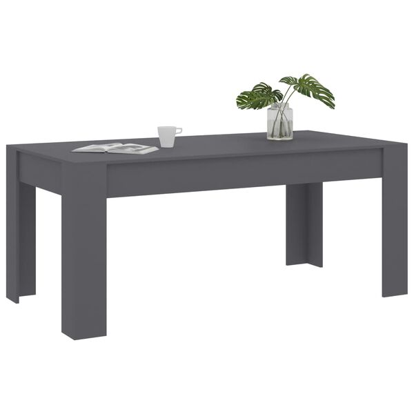 vidaXL Eettafel 180x90x76 cm bewerkt hout grijs