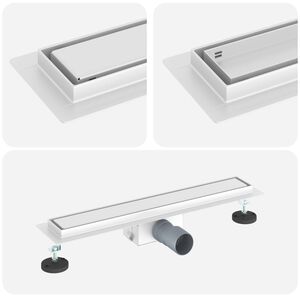 vidaXL 2 in 1 Doucheafvoer Zilver 50 cm Roestvrij staal 304