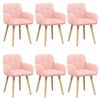 vidaXL Eettafelstoelen 6 st Boucl&eacute; Roze 59 x 56,5 x 85 cm