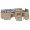 vidaXL Tuinbankenset 10 st Beige poly rattan