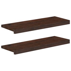 vidaXL Traplopers 2 st 70 x 25 x 2 cm Donkerbruin Massief beukenhout