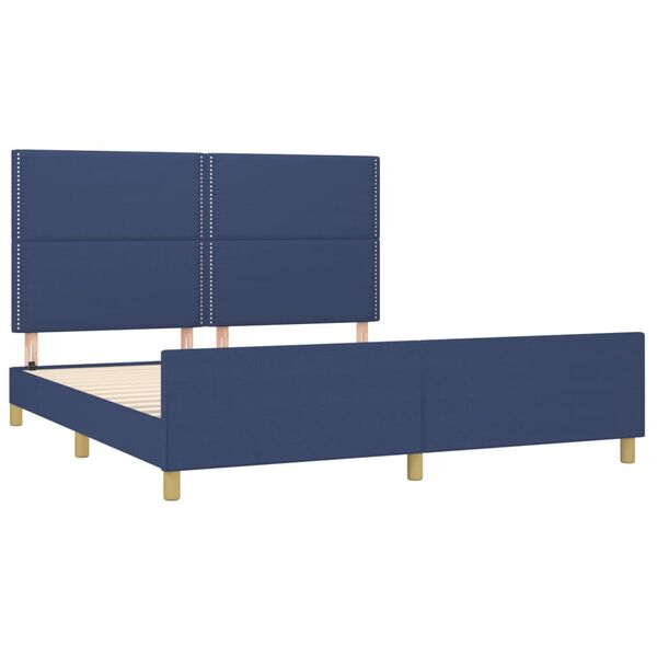 vidaXL Bedframe zonder matras stof blauw 180x200 cm