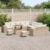 vidaXL Tuin Sofa Set met kussen 13 pcs Beige en Cr&egrave;me poly rattan