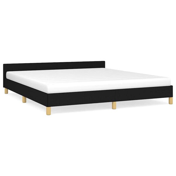 vidaXL Bedframe zonder matras stof zwart 180x200 cm