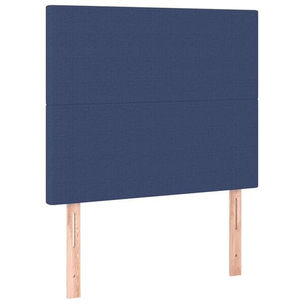vidaXL Hoofdbord blauw 90x5x118/128 cm stof