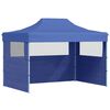 vidaXL Partytent met 3 zijwanden inklapbaar 3x4 m staal blauw