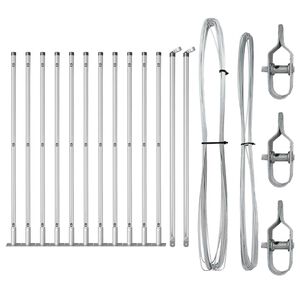 vidaXL Hekpalen 13 pcs Zilver Ø32mm 110 cm Gegalvaniseerd staal