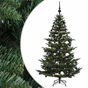 vidaXL Kunstkerstboom met kerstbal 210 cm 300 LED's Warmwit PE & PVC