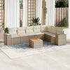 vidaXL 8-delige Loungeset met kussens poly rattan beige
