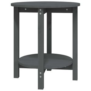 vidaXL Salontafel &Oslash; 55x60 cm massief grenenhout grijs