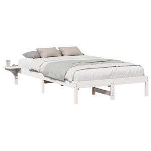 vidaXL Bedframe Wit 135 x 190 cm Massief grenenhout