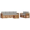 vidaXL Buiten bankenset met kussen 7 pcs Natuurlijk en Lichtgrijs