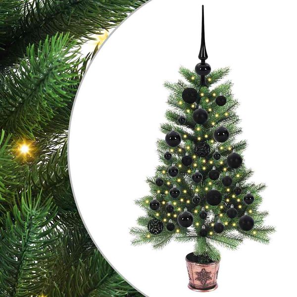 vidaXL Kerstboom met 150 LED met standaard Groen 90 cm PE